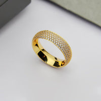 [Globe Jewelry]Fiery Full Pavé Diamond Wide Band Ring,