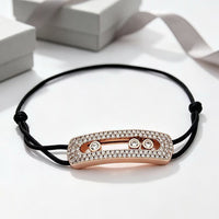 [Globe Jewelry]Care(Large-4mm) pink cord pavé bracelet