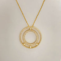 [Globe Jewelry] Move Romane Pavé Diamond Sliding Circle Long Necklace
