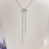 [Globe Jewelry] Moderniste Pavé Diamond Lariat Tie Necklace