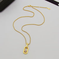 [Globe Jewelry]So Move Paper‑Clip Sliding Diamond Necklace