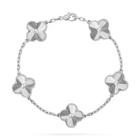 [Globe Jewelers]CLOVER SILVER 5 MOTIFS BRACELET