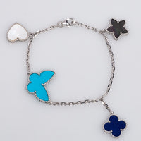 [Globe Jewelers]LUCKY SPRING SILVER BRACELET 4 MOTIF