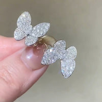 ¡®Globe Jewelry¡¯TWIN SILVER BUTTERFLY DIAMOND RING
