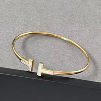 [Globe Jewelers] T House Double T Open Bangle