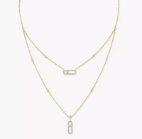 [Globe Jewelers] MS Double-Circle Full-Diamond Necklace