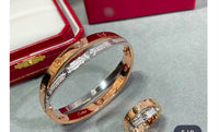 [Globe Jewelers]New 2-in-1 Screw Double Interlocking Cross Bracelet