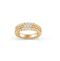 [Globe Jewelers]Three-row diamond ring