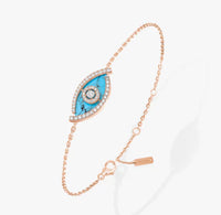 [Globe Jewelers]M LUCKY EYE TURQUOISE ROSE GOLD BRACELET