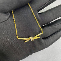 [Globe Jewelers]T House Diamond-Studded Knot Necklace