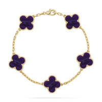 [Globe Jewelers]CLOVER 5 MOTIF PURPLE STRIPES BRACELET COLLECTION