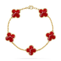 [Globe Jewelers]CLOVER 5 MOTIF RED PATTERN BRACELET COLLECTION