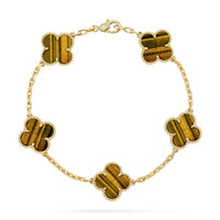 [Globe Jewelers] CLOVER 5 MOTIFS TIGER EYE BRACELET COLLECTION