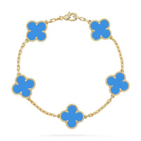[Globe Jewelers] CLOVER 5 MOTIF BLUE AGATE BRACELET COLLECTION