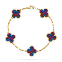 [Globe Jewelers]CLOVER 5 MOTIF COLOR GEMSTONES BRACELET COLLECTION