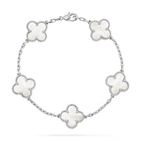 [Globe Jewelers]CLOVER SILVER MOP 5 MOTIF BRACELET