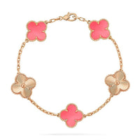 [Globe Jewelers]CLOVER BRACELET 5 MOTIF PINK AND PINK GOLD