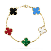 [Globe Jewelers]CLOVER 5 MOTIFS MULTICOLOR BRACELET