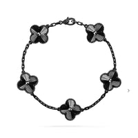 [Globe Jewelers]CLOVER 5 MOTIF BLACK BRACELET