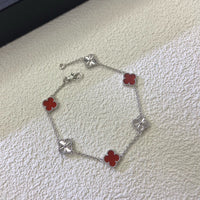 [Globe Jewelers]CLOVER 6 MOTIF RED AGATE LASER BRACELET