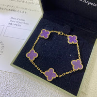 [Globe Jewelers]CLOVER  5 MOTIFS  PURPLE VIOLET BRACELET