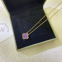 [Globe Jewelers]CLOVER 15MM  PURPLE VIOLET NECKLACE