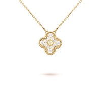 [Globe Jewelers] CLOVER 15MM DIAMANT-EINZELBLÜTEN-HALSKETTE