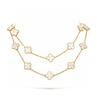 [Globe Jewelers]CLOVER 20 MOTIFS WHITE MOP NECKLACE