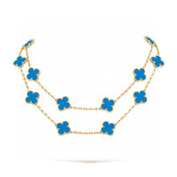 [Globe Jewelers] Kleeblatt-Anhänger mit 20 Motiven, Türkis und Gold