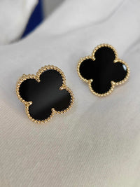 [Globe Jewelry] CLOVER 20MM BLACK MOP EARRINGS
