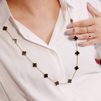 ¡®Globe Jewelry¡¯CLOVER 20 MOTIFS ONYX ROSE GOLD