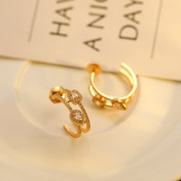 [Globe Jewelry]CREOLES MY TWIN 2 RANGS SILVER DIAMOND EARRINGS