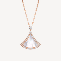 [Globe Jewelers]DREAM MOP DIAMOND PAVED PINK GOLD NECKLACE