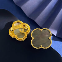 [¡®Globe Jewelry¡¯]CLOVER  20MM GRAY MOP EARRINGS