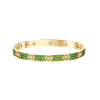 [Globe Jewelers]2026 PAVE GEMSTONE LOVE BRACELET 6.1MM 10 DIAMONDS