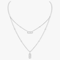 [Globe Jewelers]MOVE 2 ROW DIAMOND NECKLACE