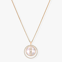 [Globe Jewelers]LUCKY MOVE MM NACRE BLANCHE DIAMOND NECKLACE