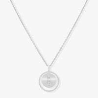 [Globe Jewelers]LUCKY MOVE MM SILVER DIAMOND NECKLACE