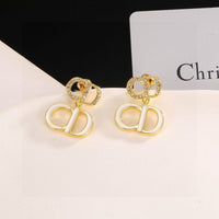 [Globe Jewelers]Gold CD Letter Stud Earrings
