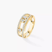 [Globe Jewelers] Move Gold Diamond Pave_ Ring