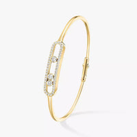 [Globe Jewelers]Move Pavé Diamond Bangle Bracelet M