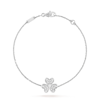 [Globe Jewelers] FRIVOLE Silbernes Blumen-Diamantarmband 