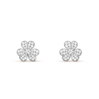 [グローブジュエラーズ]フリヴォル シルバー フラワー ダイヤモンド イヤリング