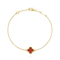 [Globe Jewelers] Armband mit Kleeblatt-Karneol-Blume