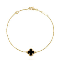 [Globe Jewelers]CLOVER ONYX SINGLE FLOWER BRACELET