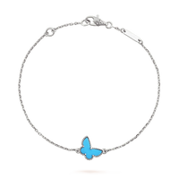 [Globe Jewelers]BUTTERFLY TURQUOISE BUTTERFLY BRACELET SILVER