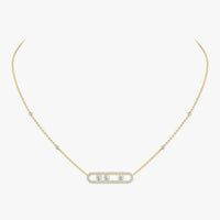 [Globe Jewelers] Move Pave_ Rose Gold Diamond Necklace